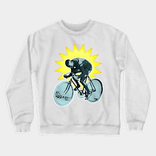 Bicycle and cyclist are under the scorching sun Crewneck Sweatshirt